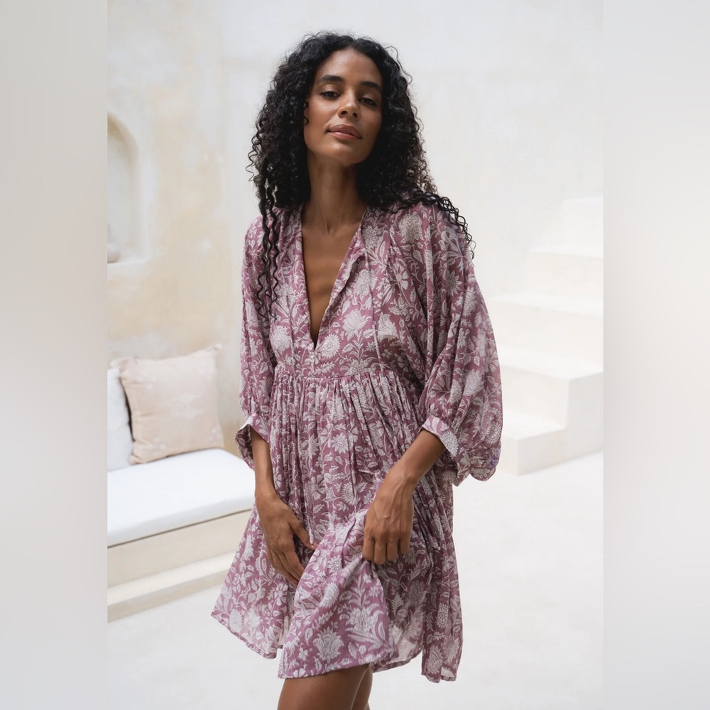 Daughters of India Kyra Mini Dress in Musk